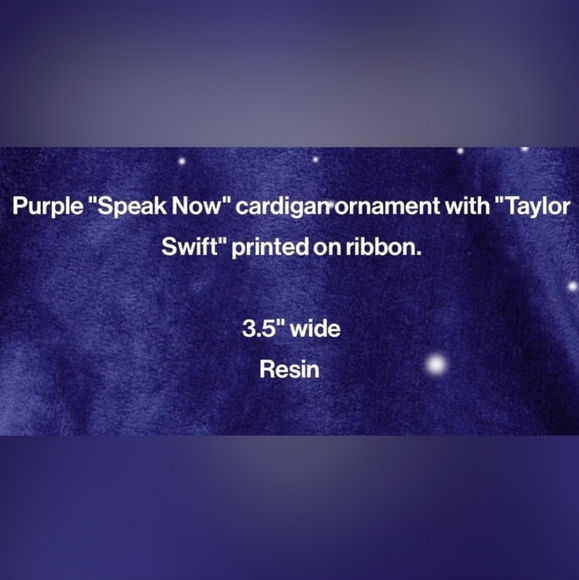 🎅 Speak Now Purple Cardigan Ornament Taylor Swift Christmas - Picture 5 of 5